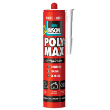 Bison szilikonragasztó Poly Max tömítő fehér 425 g glett, gipsz, csemperagasztó, por