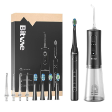 Bitvae D2+C2 elektromos fogkefe + szájzuhany pótfejekkel fekete (BVD2 + C2) (BVD2 + C2) elektromos fogkefe