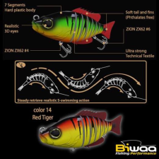  Biwaa Swimbait Seven S5&quot; 13cm 34g 14 Red Tiger wobbler csali
