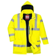  Bizflame Rain Hi-Vis antisztatikus FR kabát PW_S778YERXS Sárga - XS méret láthatósági ruházat