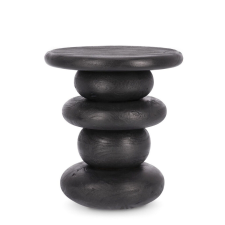 Bizzotto Lopez 40 Dohányzóasztal Mangófa Fekete Geometrikus bútor