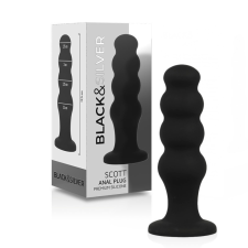 BLACK&SILVER - SCOTT PRÉMIUM SZILIKON ANÁLIS DUGÓ FEKETE anál