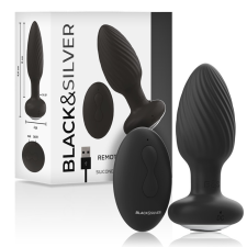 BLACK&SILVER - WELLS PLUG SZILIKON ANÁLIS ROTÁTOR TÁVIRÁNYÍTÓVAL vibrátorok