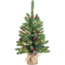 Black Box Trees Creston műfenyő jutazsákban fagyos 20 LED-del 60 cm műfenyő