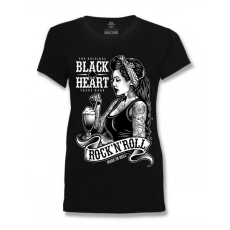 BLACK HEART Pin Up Shake női póló fekete