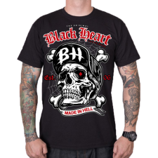 BLACK HEART Skull Bones férfi póló fekete férfi póló