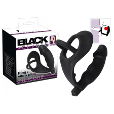 Black Velvets Black Velvet - péniszes análvibrátor pénisz- és heregyűrűvel (fekete) vibrátorok