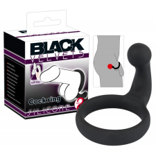 Black Velvets Black Velvet péniszgyűrű gátstimulálóval (fekete) péniszgyűrű