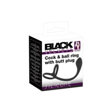 Black Velvets - vékony, pénisz- és heregyűrűs anál dildó péniszgyűrű