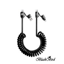 BlackBird Adatkábel Extreme 4in1 USB-A/USB-C/Lightning 50-200cm, fekete kábel és adapter