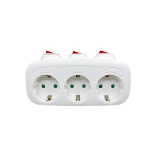 BlackBird BH1625 Hálózati Dugalj 3 aljzatos elosztó kapcsolóval - Fehér (BH1625) hosszabbító, elosztó