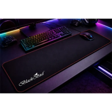 BlackBird Egérpad gamer mély fekete 70x30cm 3mm piros varrott szegély BH1823 egérpad
