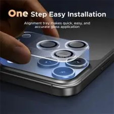 BlackBird Kameravédő Üvegfólia 9H fekete kerettel applikátorral Iphone 16PRO/16PROMAX készülékhez (BH1761) mobiltelefon kellék