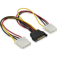 BlackBird Tápkábel Molex 4 pin male to SATA 15 pin female + 4 pin female kábel és adapter