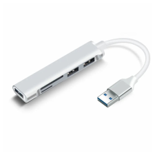 BlackBird USB 3.0 HUB 5 portos aluminium ház ezüst (BH1472) (BH1472) hub és switch