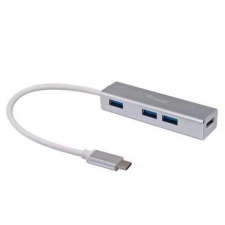 BlackBird USB Type-C HUB 4xUSB 3.0 Silver hub és switch