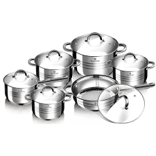 Blaumann Gourmet Line Jumbo 12 részes rozsdamentes acél edénykészlet (BL-1410) sütés és főzés
