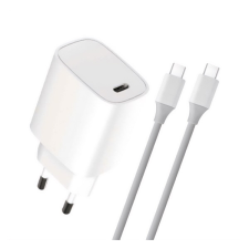BLAUTEL 4-OK USB-C Hálózati töltő + USB-C kábel - Fehér (20W) mobiltelefon kellék
