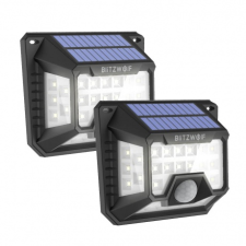 BlitzWolf BW-OLT3 2x fali napelemes LED lámpa mozgásérzékelővel, fekete kültéri világítás