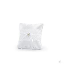 Bloomi Gyûrûpárna csipkés textil 16x16cm fehér dekorációs kellék
