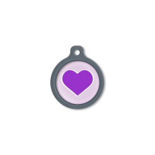 Blucky Heart Pastel Purple Dog Tag large nyakörv, póráz, hám kutyáknak