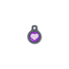 Blucky Heart Purple Dog Tag small