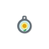 Blucky Sunflower Pastel Turquoise Dog Tag medium