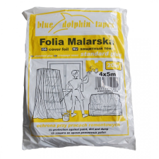 BLUE DOLPHIN takarófólia lépésálló 15my 4m x 5m ragasztószalag és takarófólia