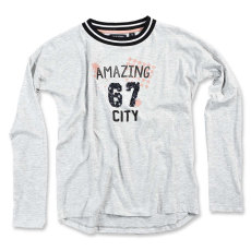 Blue Seven Lány Hosszú Ujjú Póló - Amazing 67 City - Szürke