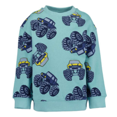 Blue Seven Pulcsi pulóver Monster truck kollekció menta szín 2-3 év (98 cm)