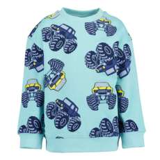 Blue Seven Pulcsi pulóver Monster truck kollekció menta szín 2 év (92 cm)