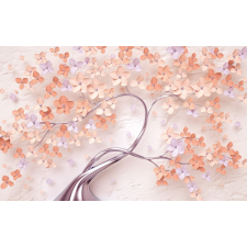  Blueback MAT fali tapéta, fa krém virággal, absztrakt, 300 x 200 cm tapéta, díszléc és más dekoráció