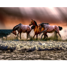  Blueback MAT Tapéta, Barna vágtató lovak, 250 x 200 cm tapéta, díszléc és más dekoráció