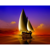  Blueback MAT tapéta, hajó, jacht, naplemente, 250 x 200 cm