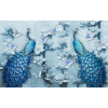  Blueback MAT tapéta, pávák, virágok, kék pillangók, 300 x 200 cm