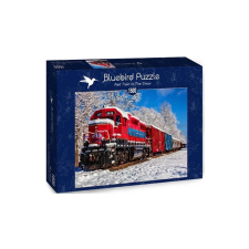 Bluebird 1500 db-os puzzle - Red Train In The Snow (70282) puzzle, kirakós