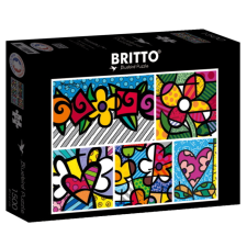Bluebird 1500 db-os puzzle - Romero Britto - Collage: Hearts and Flowers (90020) puzzle, kirakós