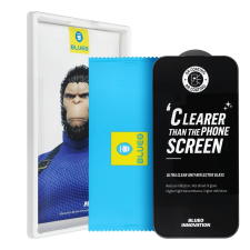 Blueo 5D Mr. Monkey Glass (Strong Premium AR) üvegfólia fekete szegéllyel iPhone 16 mobiltelefon kellék