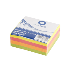 BLUERING Jegyzettömb öntapadó, 76x76mm, 320lap, Bluering® , neon post-it