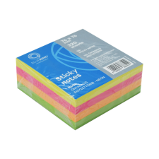 BLUERING Jegyzettömb öntapadó, 76x76mm, 320lap, Bluering® , neon post-it