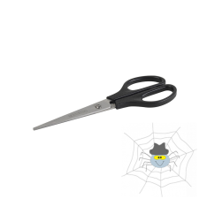 BLUERING ® olló 17cm, műanyag fekete nyél hegyes penge olló
