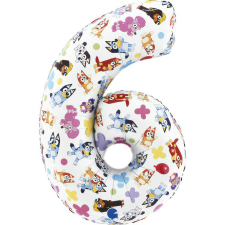 Bluey Friends 6-os szám fólia lufi 66 cm party kellék