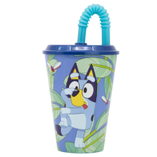 Bluey műanyag szívószálas pohár 430 ml babaétkészlet