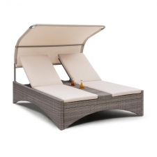 Blumfeldt Eremitage Double Lounger, kétszemélyes napozóágy, alumínium / rattan, sötétszürke kerti bútor