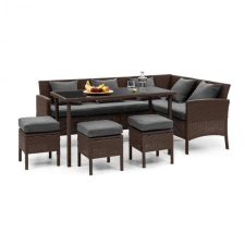 Blumfeldt Titania Dining Lounge Set, kerti ülőgarnitúra készlet, barna/sötétszürke kerti bútor