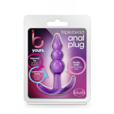 Blush Novelties B Yours Triple Bead Anal Plug - vízálló anál dildó - 9,5 cm (lila) anál
