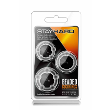 Blush STAY HARD BEADED COCKRINGS CLEAR péniszgyűrű