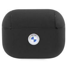 BMW BMAP2SSLBK AirPods Pro 2 tok fekete Geniune Leather Ezüst logó fülhallgató, fejhallgató tok