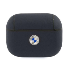 BMW BMAPSSLNA AIRPODS Pro tok Granatowy / Kék Geniune Leather Silver Logo fülhallgató, fejhallgató tok