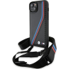 BMW BMHCP15M23PSVTK iPhone 15 Plus / 14 Plus 6.7" Fekete Keménytok M Edition Carbon Tricolor Lines & Stra (BMW624)